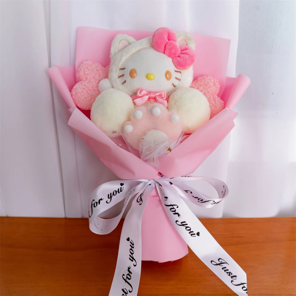 Bouquet Fleur Peluche Chat Hello Kitty - Bouquet de Fleurs Savon – Image 6