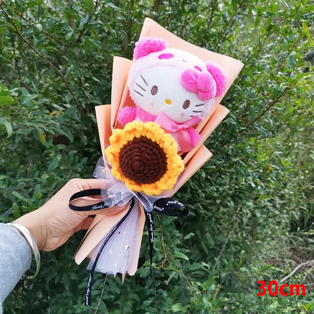 Christma Sanrio Kuromi Hello Kitty Cinnamoroll Cartoon Plush Bouquet Rose Wedding Party Decoration Valentine's Day Gift Promotio – Image 17