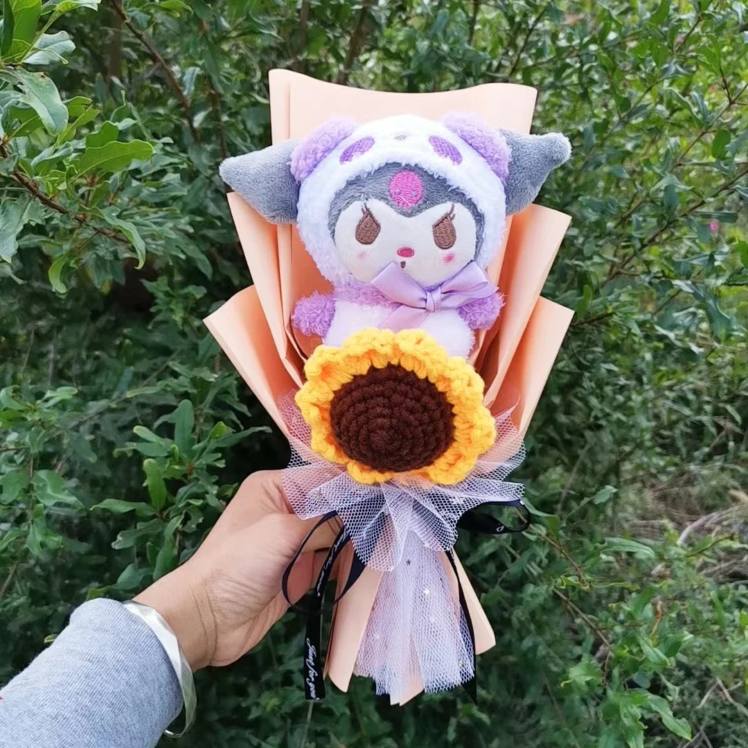 Sanrio Kuromi My Melody Cinnamoroll Hello Kitty Plush Sunflower Bouquet Gift Valentine's Day Graduation Xmas Girl Friend Gifts – Image 2