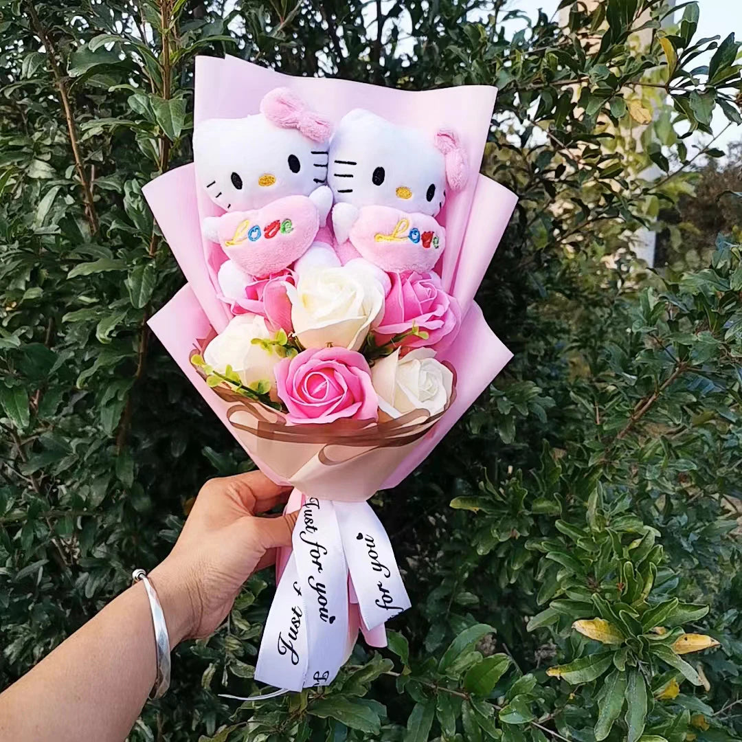 Disney Christmas Gift Anime Lilo Stitch Plush Bouquet Stuffed Animals Stitch Flower Bouquet Home Decoration Valentine Gift – Image 5