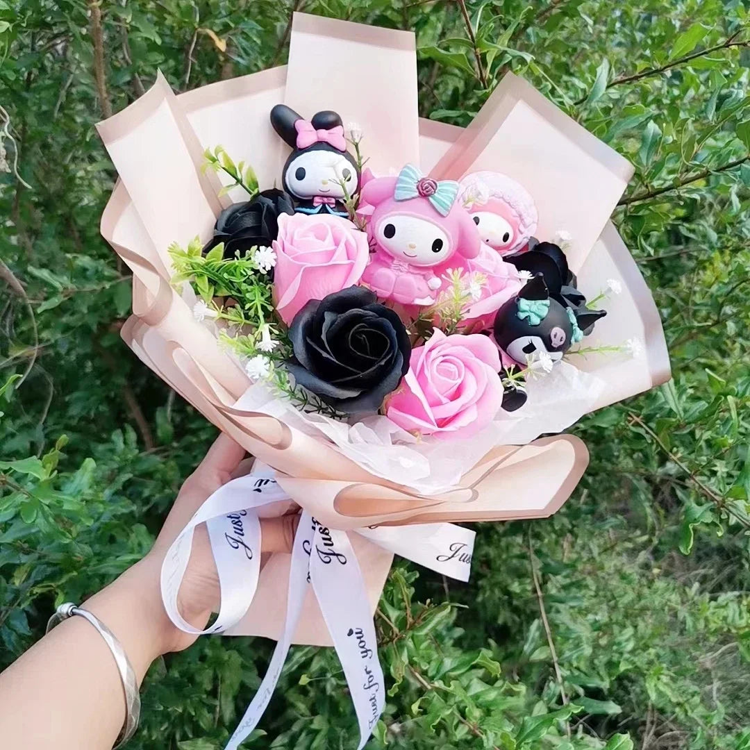 Bouquet Fleur Peluche Chat Hello Kitty - Bouquet de Fleurs Savon – Image 2