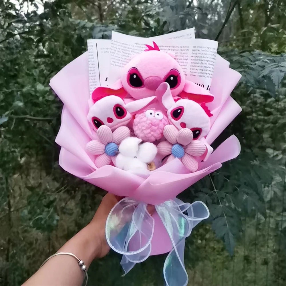 Anime Stitch Flower Bouquet Cartoon Lilo Stitch Plush Toy Doll Bouquet Children Xmas Birthday Valentine Graduation Gift – Image 7