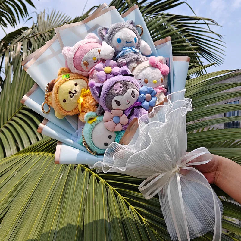 Navy Sanrio Anime Plush Doll Toy Hello Kitty My Melody Cinnamoroll Cartoon Bouquet Girlfriend Birthday Valentine's Day Gift – Image 5