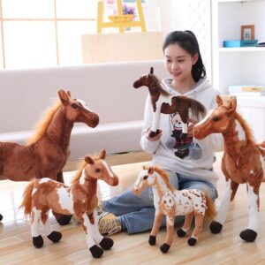 Jouets en peluche 12"-24" Simulation de cheval, superbes cadeaux pour les amoureux des chevaux