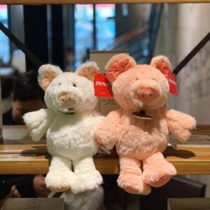 Jouets en peluche 9" Animaux en peluche cochons blancs et roses de dessins animés