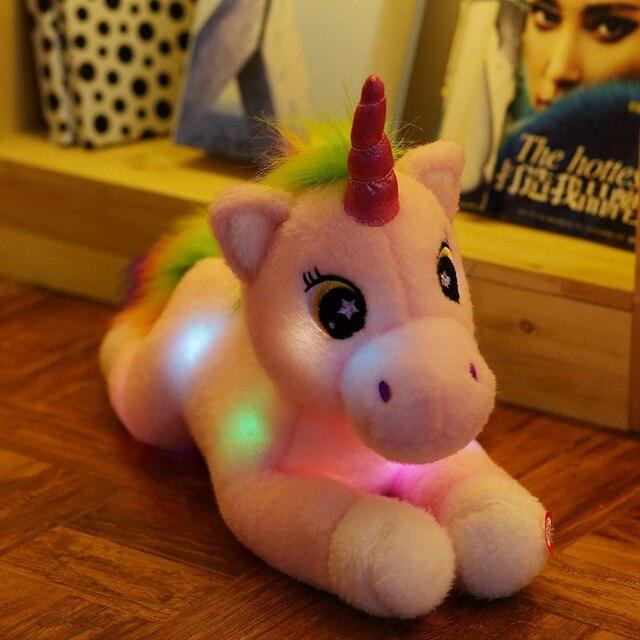 Jouets lumineux en peluche licorne 17" pour enfants – Image 3