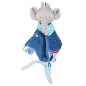 Doudou Éléphant Plat Bleu