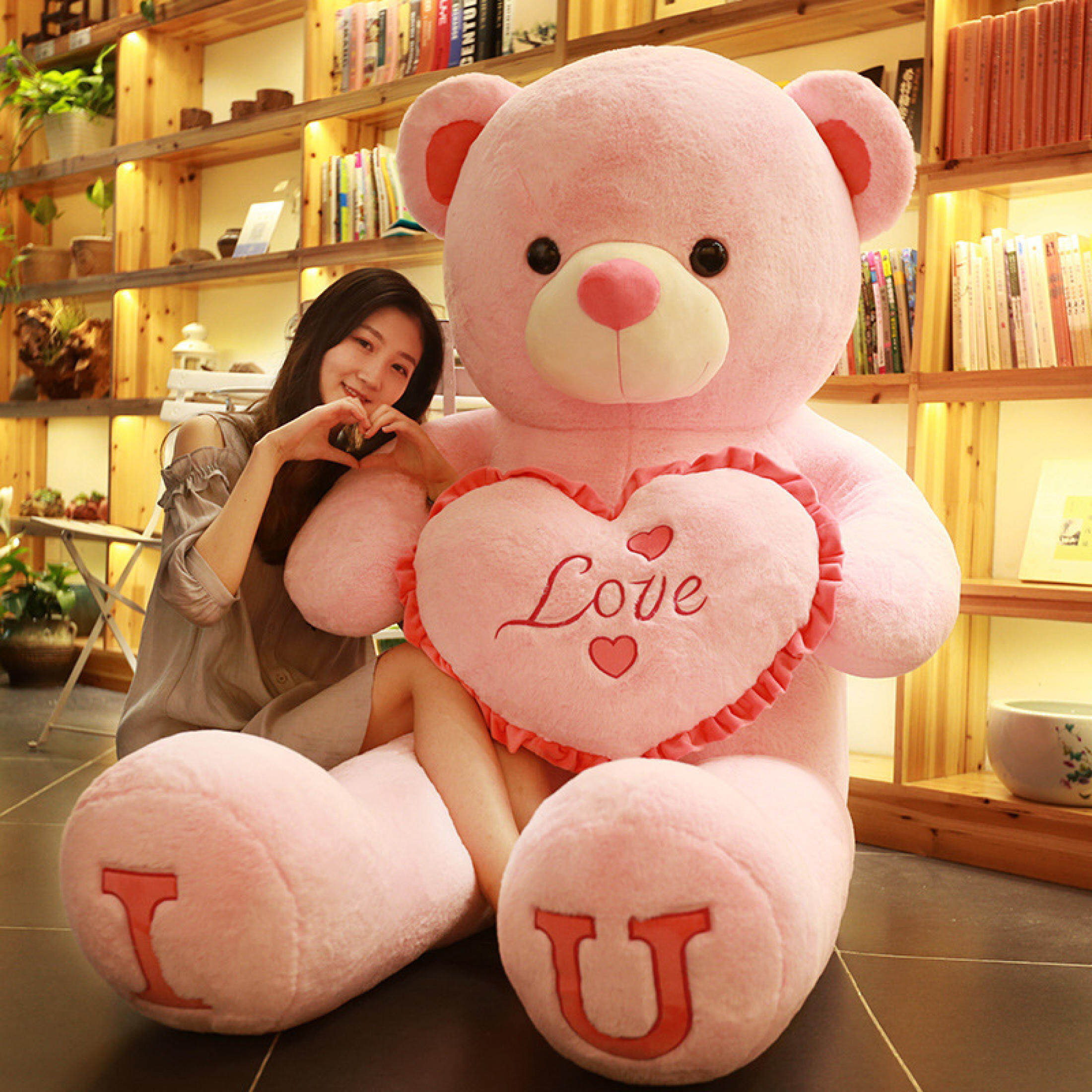 Ours en peluche géant « Je t’aime » cadeau d’anniversaire – Image 5