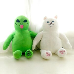 Poupée Peluche Alien et Chat avec Doigt du Milieu 17.5" Kawaii