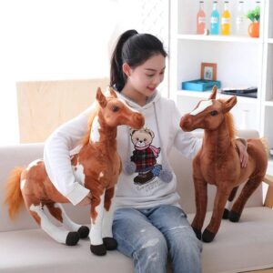 Poupée Poney Mascotte Cheval Jouet en Peluche