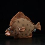 Jouet en peluche "Flétan" 17", Peluche poisson réaliste, poupées animaux en peluche