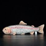 Peluche truite arc-en-ciel 17", Peluche poisson réaliste, Poupées animaux en peluche