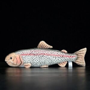 Peluche truite arc-en-ciel 17", Peluche poisson réaliste, Poupées animaux en peluche