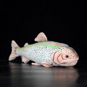 Peluche Truite 17", Peluche Poisson Réaliste, Poupées Animales Rembourrées
