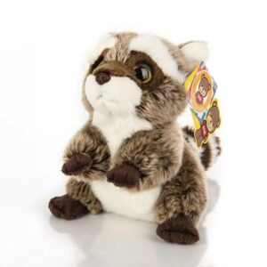 Peluche Raton laveur assis réaliste