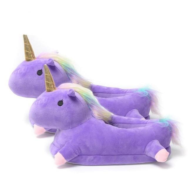 Chaussons licorne en peluche – Image 2