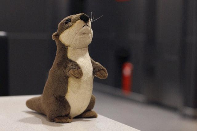 Jouets en peluche loutre de rivière de 7,4 pouces, animaux en peluche loutre en miniature – Image 3