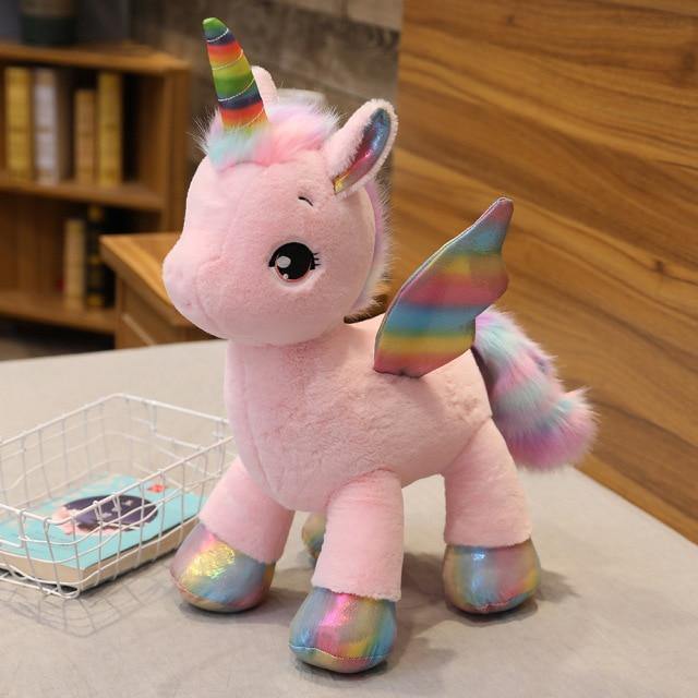 15" - 31" Grande peluche licorne arc-en-ciel kawaii – Image 3