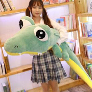 39" - 67" - Jouet peluche crocodile, poupée alligator, animaux en peluche avec de grands yeux