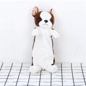 Adorable étui à crayons en peluche en forme de chien de taureau
