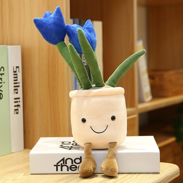 14" Simulation de fleurs de tulipes, Plantes en pot créatives Jouets en peluche – Image 7