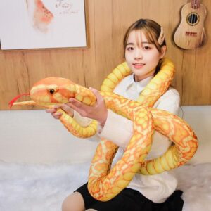 Peluche Serpents Simulés 46"-118" / 110cm-300cm Peluche Boa Cobra Géant Long Serpent en Peluche
