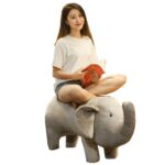 Jouet peluche de simulation d'éléphant géant de 51'' en peluche réaliste