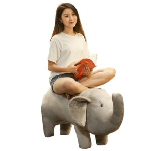 Jouet peluche de simulation d'éléphant géant de 51'' en peluche réaliste