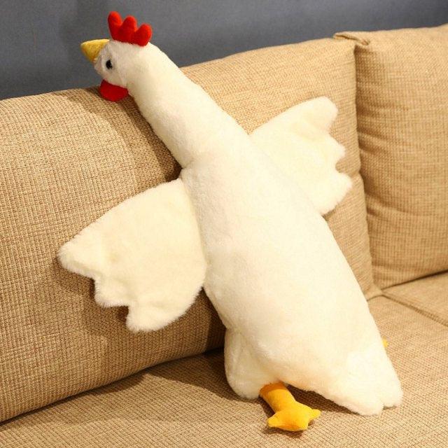 Peluche poulets géants jaunes et blancs, parfaits comme oreiller pour le corps – Image 6