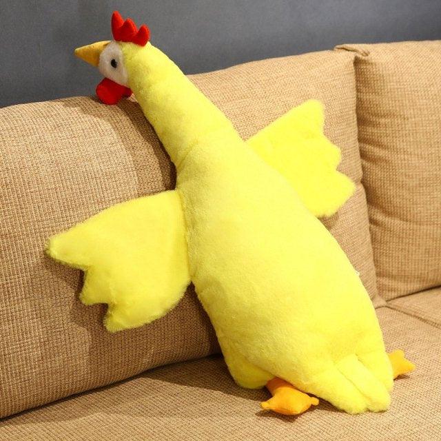 Peluche poulets géants jaunes et blancs, parfaits comme oreiller pour le corps – Image 5