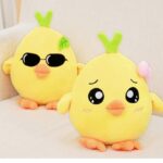 Poupée peluche poulet jaune Kawaii