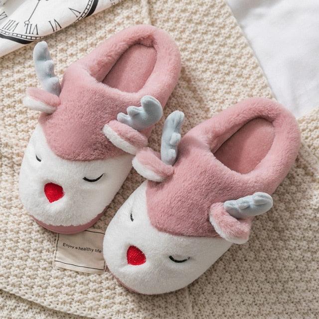 Chaussons en peluche en forme de renne – Image 2