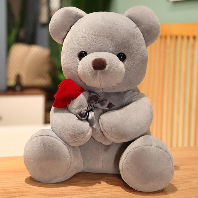 Peluche Teddy Bear With Rose Super Soft Plushie – Image 3