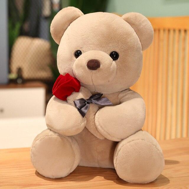 Peluche Teddy Bear With Rose Super Soft Plushie – Image 4