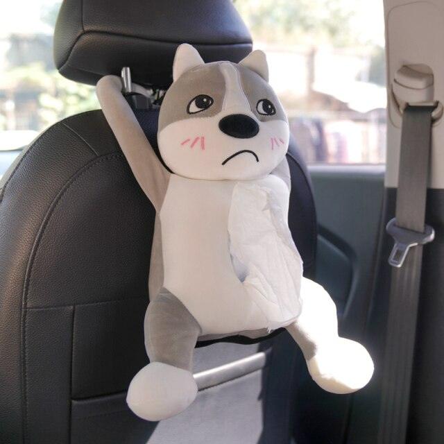 Distributeur de serviettes de voiture suspendu avec animal en peluche – Image 4