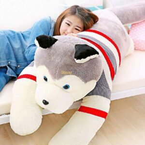 Jouet Peluche Géant JUMBO 71'' / 180CM Jouet peluche émulation chien Husky