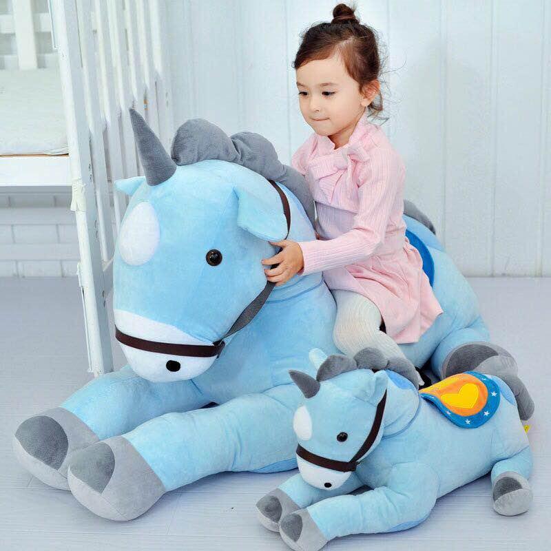 Peluche Licorne géante rose/bleue 50/70CM