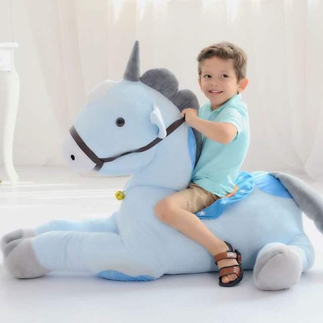 Peluche Licorne géante rose/bleue 50/70CM – Image 3