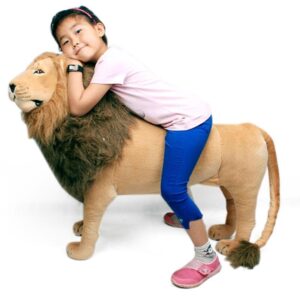 43" / 110 CM Jouet Peluche Lion Géant Dominé