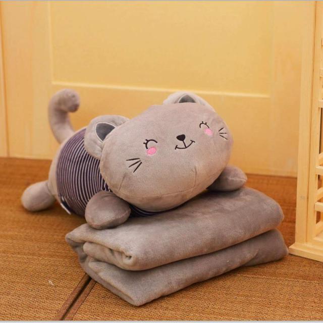 Oreiller en peluche pour chat avec couverture – Image 3