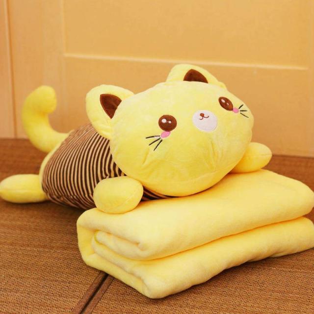 Oreiller en peluche pour chat avec couverture – Image 2