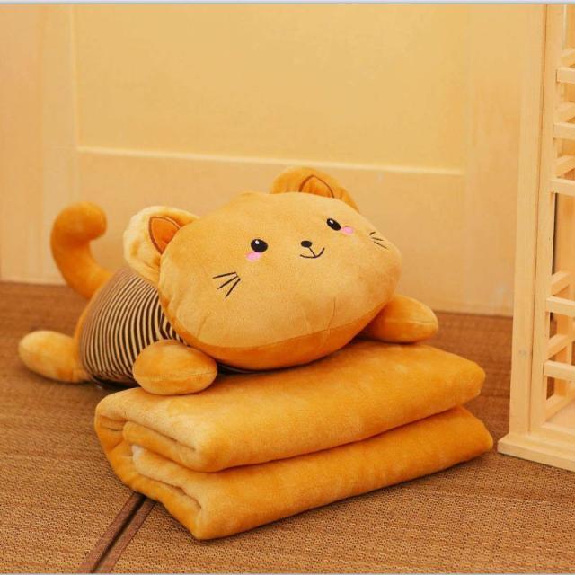 Oreiller en peluche pour chat avec couverture – Image 5