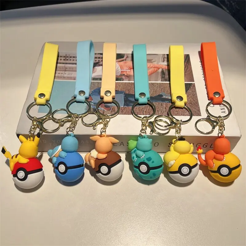 Porte-clés Pokémon mignon en forme de Pokéball avec figurine 3D en PVC – Image 8