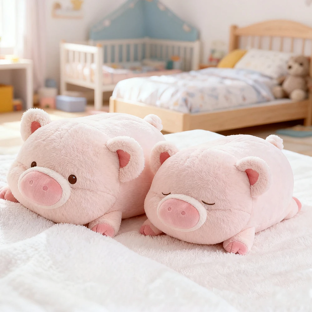 Peluche cochon rose tout doux, adorable coussin – Image 3