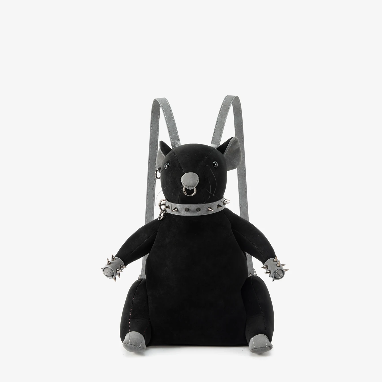 Sac à dos en peluche « Rat » style gothique punk – Image 4