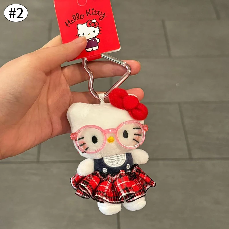 Adorable porte-clés en peluche Hello Kitty, breloque à suspendre pour sac – Image 2