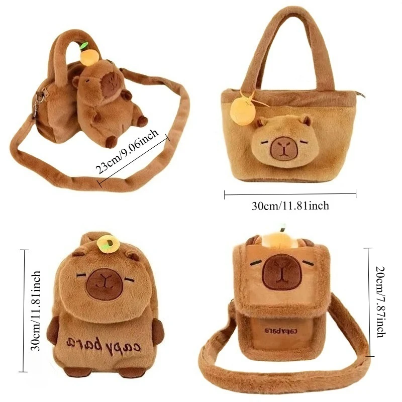 Adorable sac à dos en peluche Capybara – Image 2