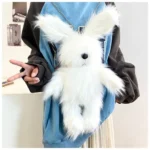 Sac pour femme en forme de lapin en peluche ultra-réaliste
