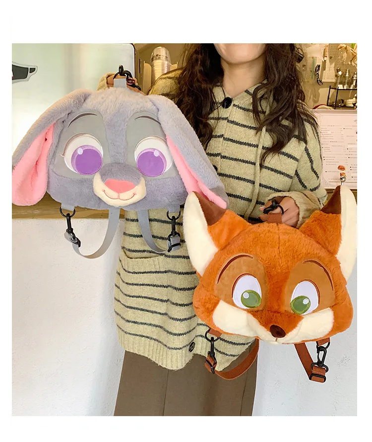 Sac à dos en peluche mignon (renard ou lapin) – Image 8