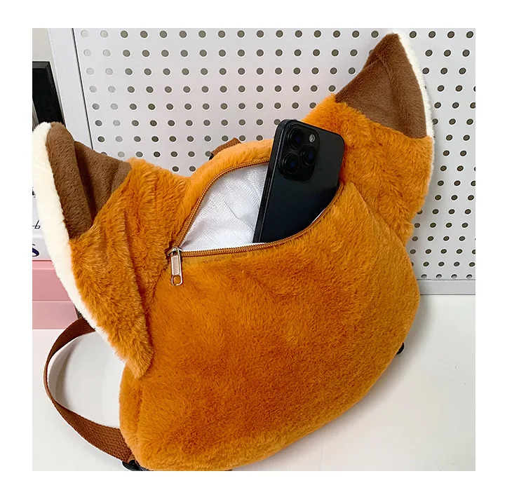 Sac à dos en peluche mignon (renard ou lapin) – Image 7